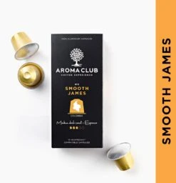 Aroma Club - Nespresso Compatible Capsules (120 St.) - No. 2 Smooth James - Intensiteit 3/5 - Espresso & Lungo - 100% Aluminium Koffiecups 12 Aroma Club - Nespresso Compatible Capsules (120 St.) - No. 2 Smooth James - Intensiteit 3/5 - Espresso & Lungo - 100% Aluminium Koffiecups -Koffiebenodigdheden Winkel 1160x1200 1