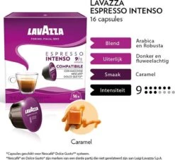 Lavazza Espresso Intenso Capsules - Geschikt Voor Dolce Gusto Apparaat - 6 X 16 Stuks 8 Lavazza Espresso Intenso Capsules - Geschikt Voor Dolce Gusto Apparaat - 6 X 16 Stuks -Koffiebenodigdheden Winkel 1200x1101