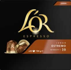 L'OR Lungo Estremo (10) - 10 X 20 Koffiecups 15 L'OR Lungo Estremo (10) - 10 X 20 Koffiecups -Koffiebenodigdheden Winkel 1200x1187 5