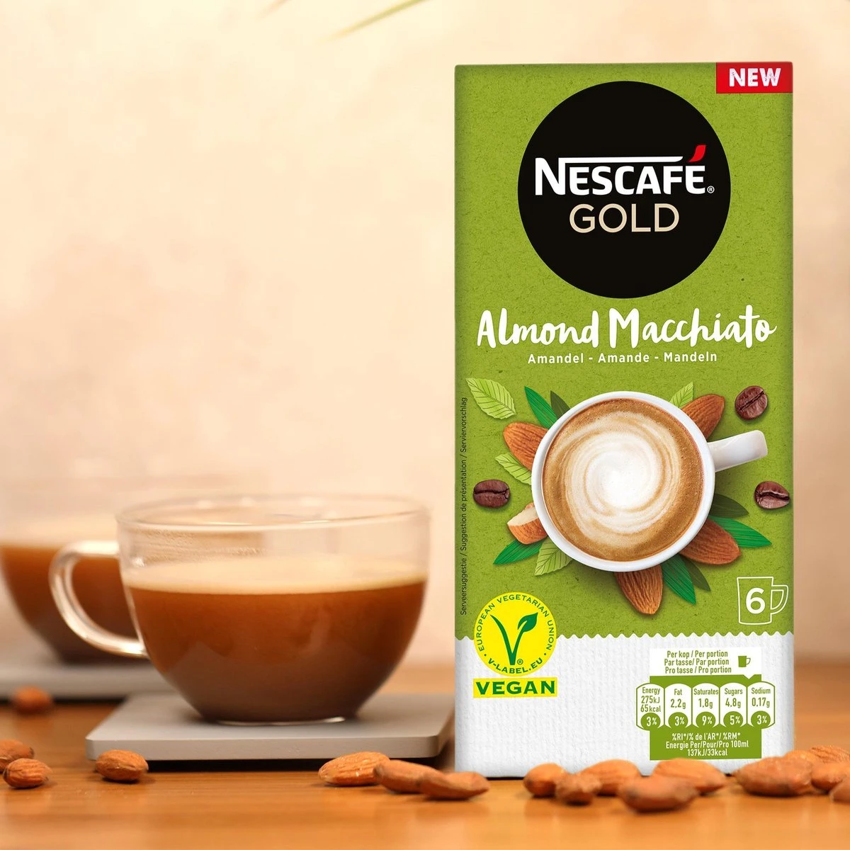 Nescafé Gold Almond Macchiato Oploskoffie - 6 Doosjes à 6 Zakjes 7 Nescafé Gold Almond Macchiato Oploskoffie - 6 Doosjes à 6 Zakjes - Afbeelding 5