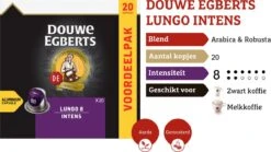 Douwe Egberts Lungo Intens Koffiecups - Intensiteit 8/12 - 10 X 20 Capsules 14 Douwe Egberts Lungo Intens Koffiecups - Intensiteit 8/12 - 10 X 20 Capsules -Koffiebenodigdheden Winkel 1200x673