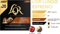 L'OR Lungo Estremo (10) - 10 X 20 Koffiecups 17 L'OR Lungo Estremo (10) - 10 X 20 Koffiecups -Koffiebenodigdheden Winkel 1200x678 2