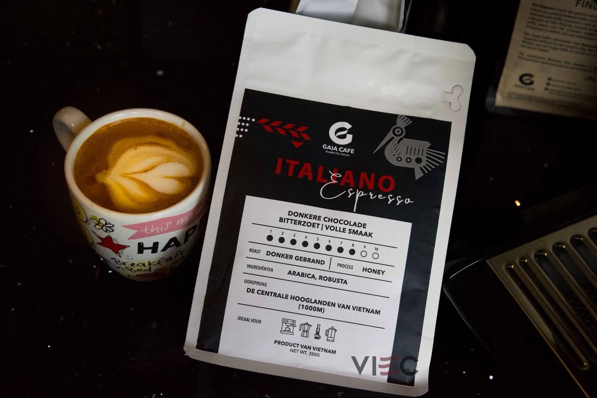 Italiano Espresso Honey Process Vietnamese Koffiebonen Aanbieding 250g GAIA Cafe 11 Italiano Espresso Honey Process Vietnamese Koffiebonen Aanbieding 250g GAIA Cafe - Afbeelding 9
