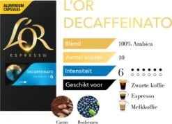 L'OR Espresso Decaffeinato Koffiecups - Intensiteit 6/12 - 10 X 10 Capsules 19 L'OR Espresso Decaffeinato Koffiecups - Intensiteit 6/12 - 10 X 10 Capsules -Koffiebenodigdheden Winkel 1200x868