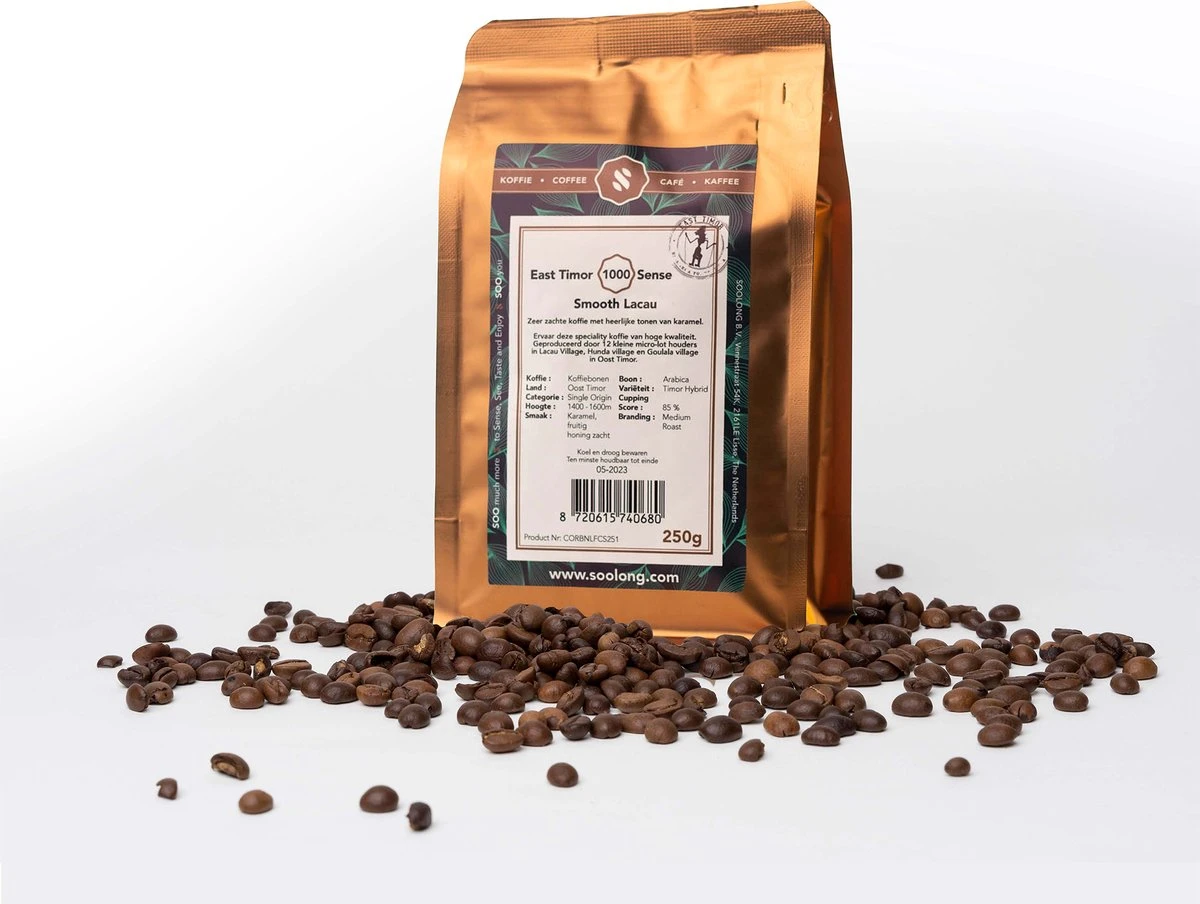 Soolong Sense Oost Timor Nr1000 Koffiebonen Smooth Lacau - Speciality Koffie Arabica Medium Roast Met Rijke Kruidige Smaak Met Heerlijke Ondertonen Van Karamel - Zak 250gram 3 Soolong Sense Oost Timor Nr1000 Koffiebonen Smooth Lacau - Speciality Koffie Arabica Medium Roast Met Rijke Kruidige Smaak Met Heerlijke Ondertonen Van Karamel - Zak 250gram