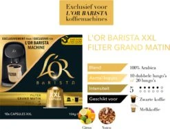 L'OR BARISTA XXL Filter Grand Matin (5) - 5 X 10 Koffiecups 20 L'OR BARISTA XXL Filter Grand Matin (5) - 5 X 10 Koffiecups -Koffiebenodigdheden Winkel 1200x913