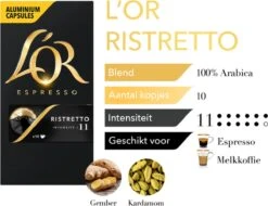 L'OR Espresso Ristretto (11) - 10 X 10 Koffiecups 18 L'OR Espresso Ristretto (11) - 10 X 10 Koffiecups -Koffiebenodigdheden Winkel 1200x921