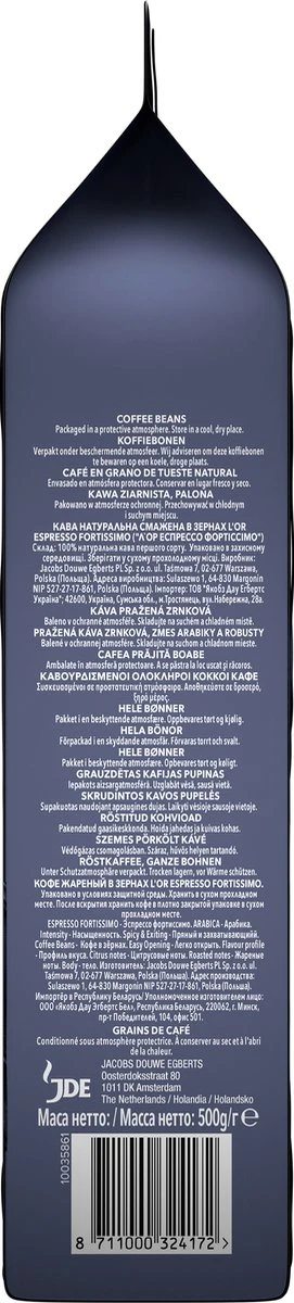 L'OR Espresso Fortissimo Koffiebonen (10) - 4 X 500 Gram 6 L'OR Espresso Fortissimo Koffiebonen (10) - 4 X 500 Gram - Afbeelding 4