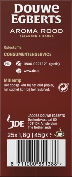 Douwe Egberts Aroma Rood Sticks Oploskoffie - 6 X 25 Zakjes 13 Douwe Egberts Aroma Rood Sticks Oploskoffie - 6 X 25 Zakjes -Koffiebenodigdheden Winkel 492x1200