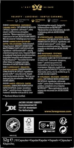 L'OR Espresso Caramel Koffiecups - 10 X 10 Capsules -Koffiebenodigdheden Winkel 606x1200 12