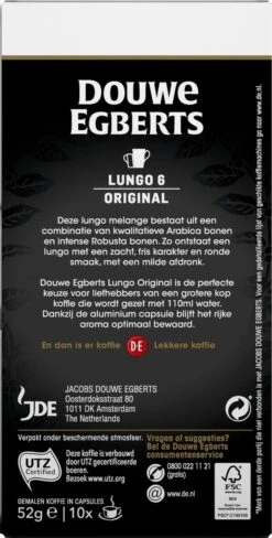 Douwe Egberts Lungo Original Koffiecups - Intensiteit 6/12 - 10 X 10 Capsules -Koffiebenodigdheden Winkel 607x1200 9