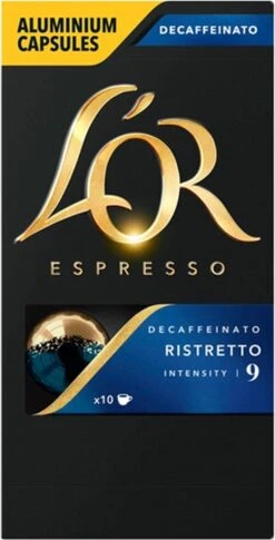 L'OR Espresso Ristretto Decaffeinato - Intensiteit 9/12 - 10 X 10 Capsules -Koffiebenodigdheden Winkel 611x1200 2