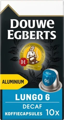 Douwe Egberts Lungo Decaf Koffiecups - Intensiteit 6/12 - 10 X 10 Capsules 20 Douwe Egberts Lungo Decaf Koffiecups - Intensiteit 6/12 - 10 X 10 Capsules -Koffiebenodigdheden Winkel 643x1200 1