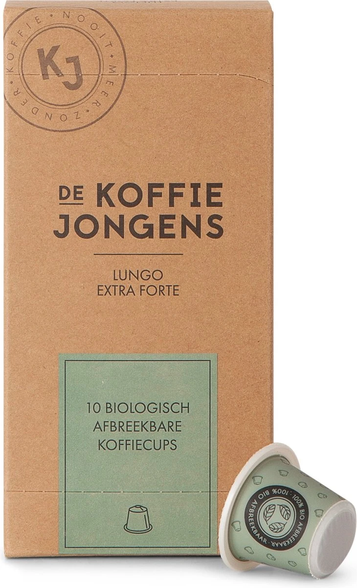 Nespresso Cups - De Koffiejongens - Lungo Extra Forte - 100% Biologisch Afbreekbaar - 60 Cups - 100% Nespresso Compatible 3 Nespresso Cups - De Koffiejongens - Lungo Extra Forte - 100% Biologisch Afbreekbaar - 60 Cups - 100% Nespresso Compatible