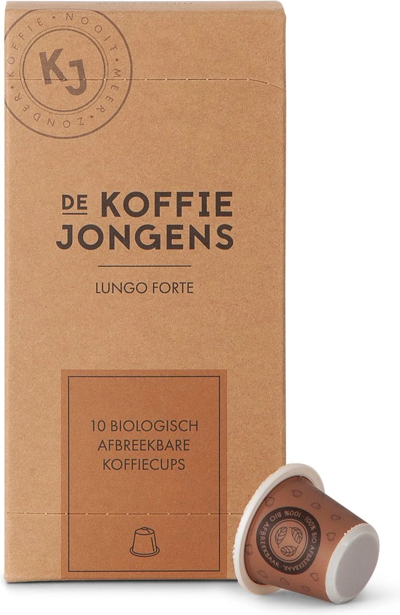 De Koffiejongens - Lungo Forte - Nespresso Cups - 100% Biologisch Afbreekbaar - 6x10 Cups - Nespresso Compatible 3 De Koffiejongens - Lungo Forte - Nespresso Cups - 100% Biologisch Afbreekbaar - 6x10 Cups - Nespresso Compatible